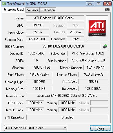 Відэакарта XFX Radeon HD 4890 Black Edition Overclocked 1GHz