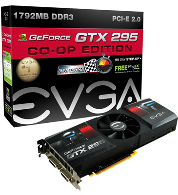 відэакарта EVGA GeForce GTX 295 CO-OP FTW