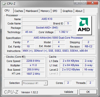 Athlon X2 5000+ (Regor/Deneb)