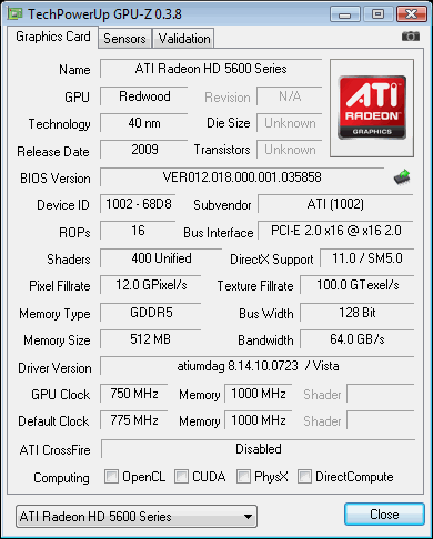 Відэакарта AMD Radeon HD 5670