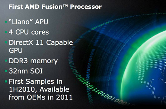 Працэсары AMD APU Fusion