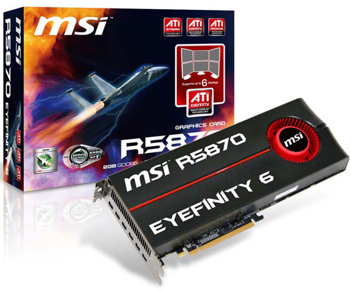 відэакарта MSI Radeon HD 5870 Eyefinity 6 Edition