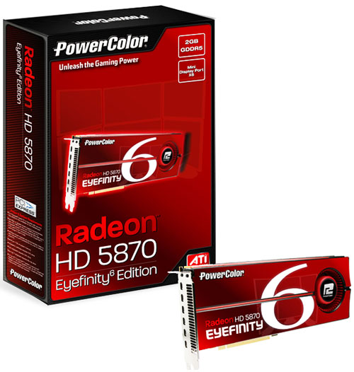 відэакарта PowerColor Radeon HD 5870 Eyefinity 6 Edition