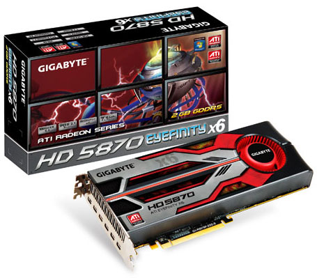 відэакарта Gigabyte Radeon HD 5870 Eyefinity 6 Edition