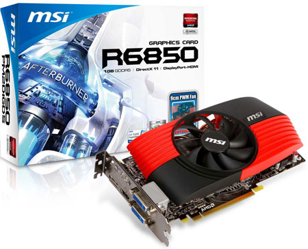 відэакарта MSI Radeon HD 6850 (R6850-PM2D1GD5)