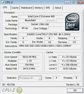 Сусветны рэкорд разгону Core i7-965 Extreme Edition 5510,09 MHz