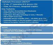 Intel Clarkdale roadmap